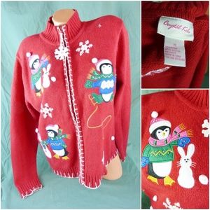 Crystal Kobe XL Ugly Christmas Sweater Cardigan